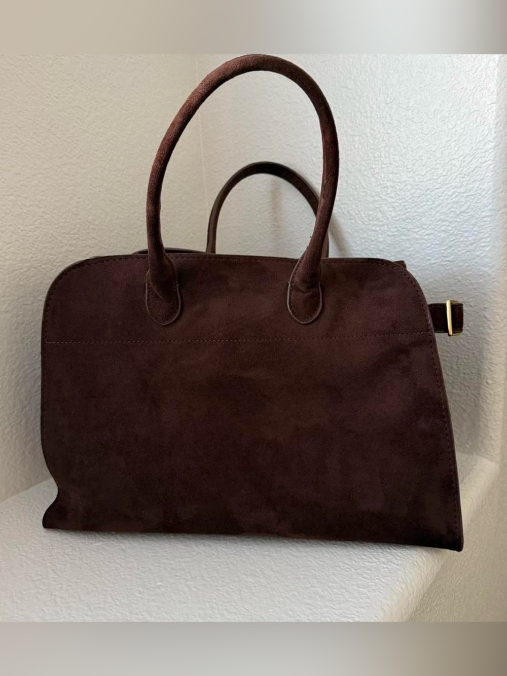 Classic Brown Suede Tote Bag